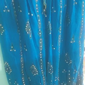 Elegant sky blue designed skirt
